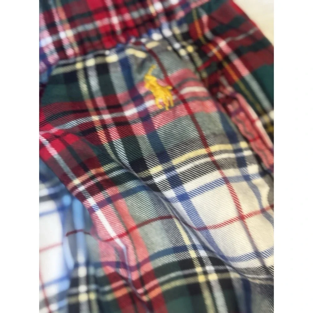 Polo Ralph Lauren Mens‎ Medium Cotton Lounge Pajama Red Plaid Pants